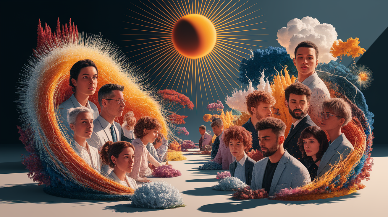 A conceptual illustration representing The Psychology of Heat: Beyond Biology. Visualize the main ideas: . Creative but clear representation of the concept. Style: photorealistic. high quality, detailed, professional, clean composition, good lighting, sharp focus, well-composed. high quality, professional, detailed, well-composed