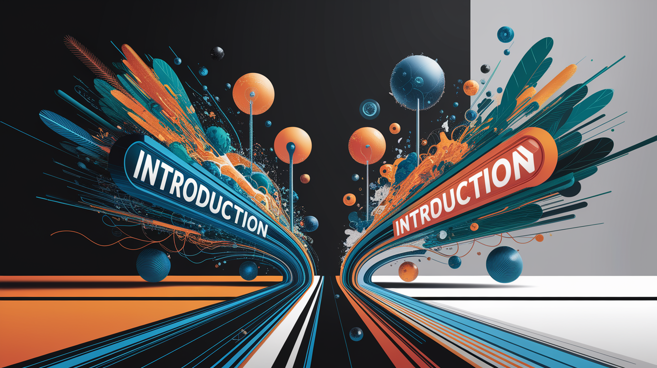 A conceptual illustration representing Introduction. Visualize the main ideas: . Creative but clear representation of the concept. Style: Visual Theme: Clean, modern aesthetic with high contrast and vibrant energy. Emphasize the intersect. high quality, detailed, professional, clean composition, good lighting, sharp focus, well-composed. high quality, professional, detailed, well-composed