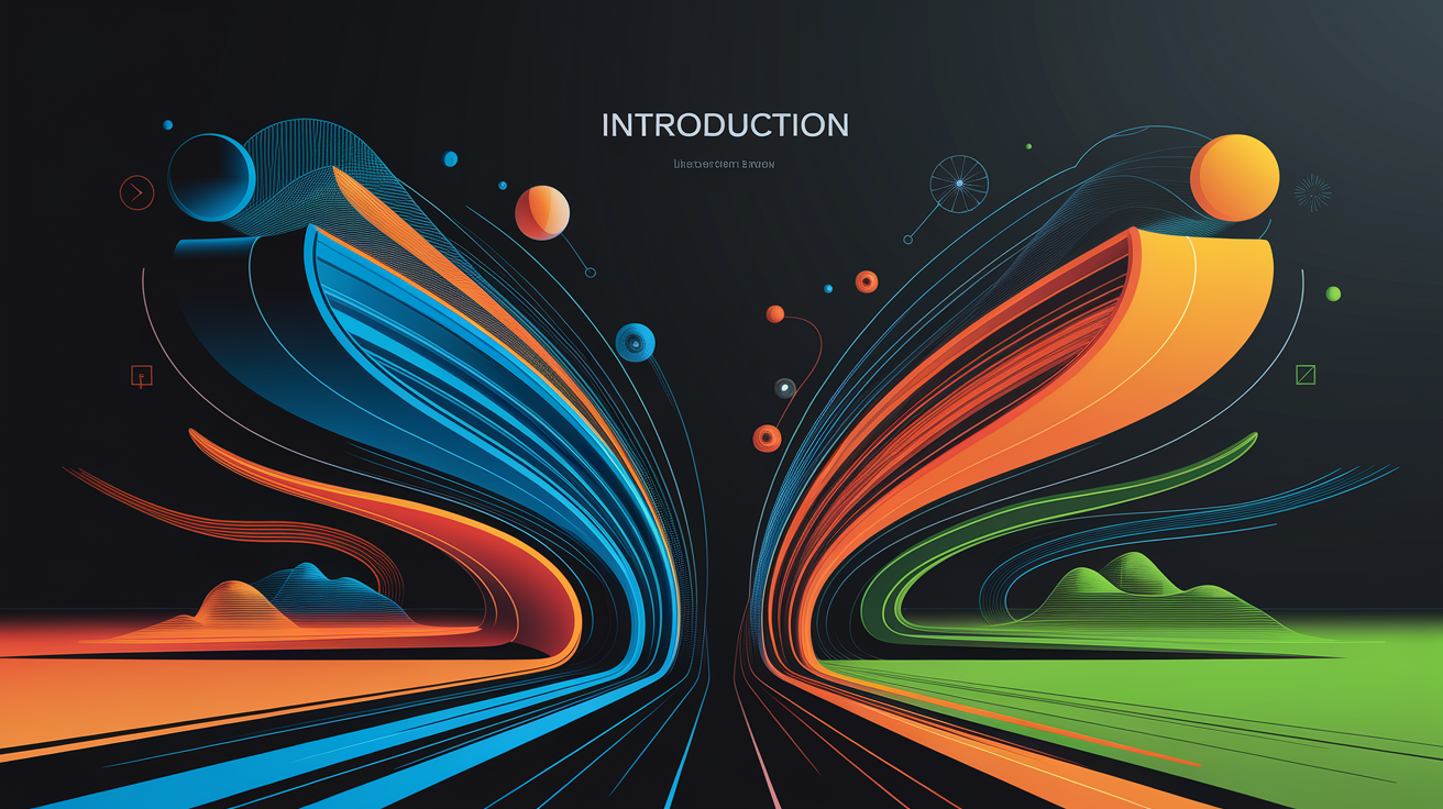 A conceptual illustration representing Introduction. Visualize the main ideas: . Creative but clear representation of the concept. Style: Visual Theme: Clean, modern aesthetic with high contrast and vibrant energy. Emphasize the intersect. high quality, detailed, professional, clean composition, good lighting, sharp focus, well-composed. high quality, professional, detailed, well-composed