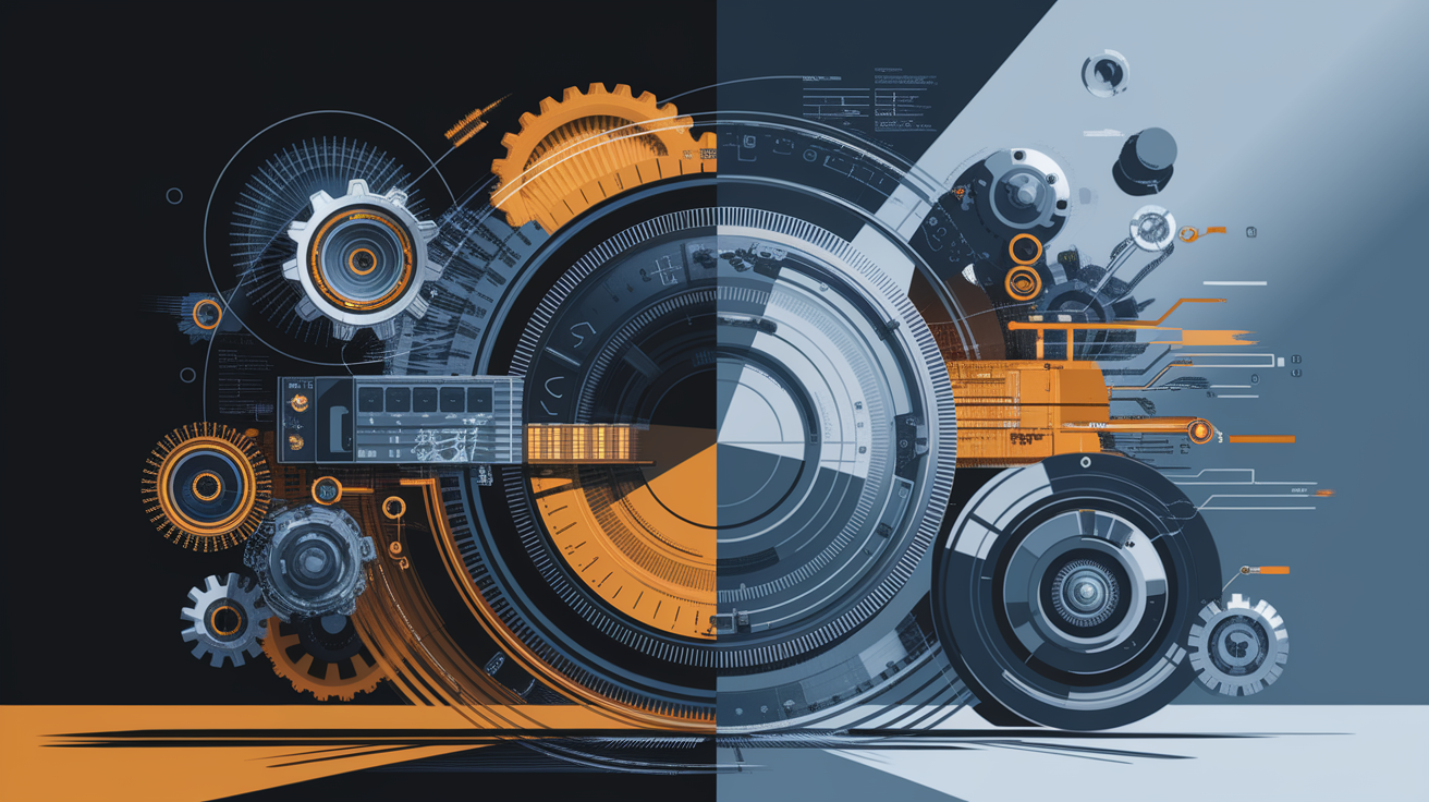 A conceptual illustration representing Maintenance: Keeping Systems Running Smoothly. Visualize the main ideas: . Creative but clear representation of the concept. Style: Visual Theme: Clean, modern aesthetic with high contrast and vibrant energy. Emphasize the intersect. high quality, detailed, professional, clean composition, good lighting, sharp focus, well-composed. high quality, professional, detailed, well-composed