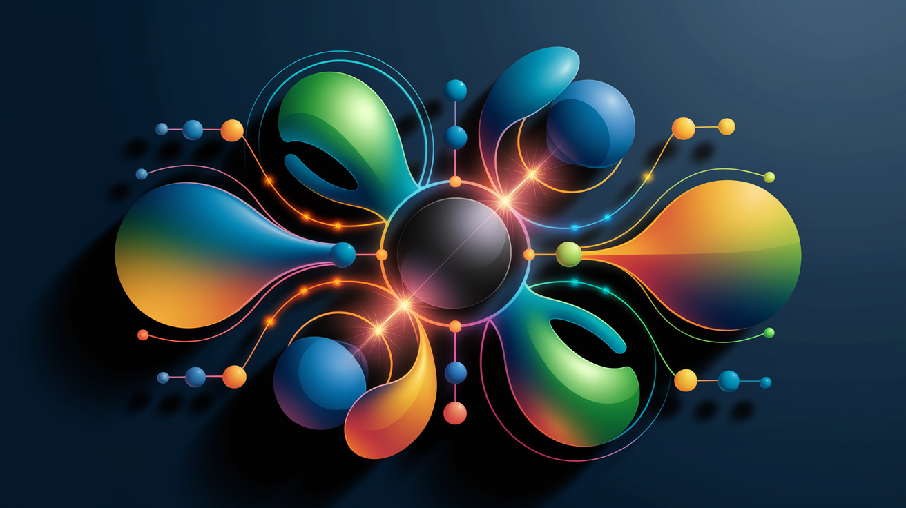 A conceptual illustration representing Core Components of Integration. Visualize the main ideas: . Creative but clear representation of the concept. Style: Visual Theme: Clean, modern aesthetic with high contrast and vibrant energy. Emphasize the intersect. high quality, detailed, professional, clean composition, good lighting, sharp focus, well-composed. high quality, professional, detailed, well-composed