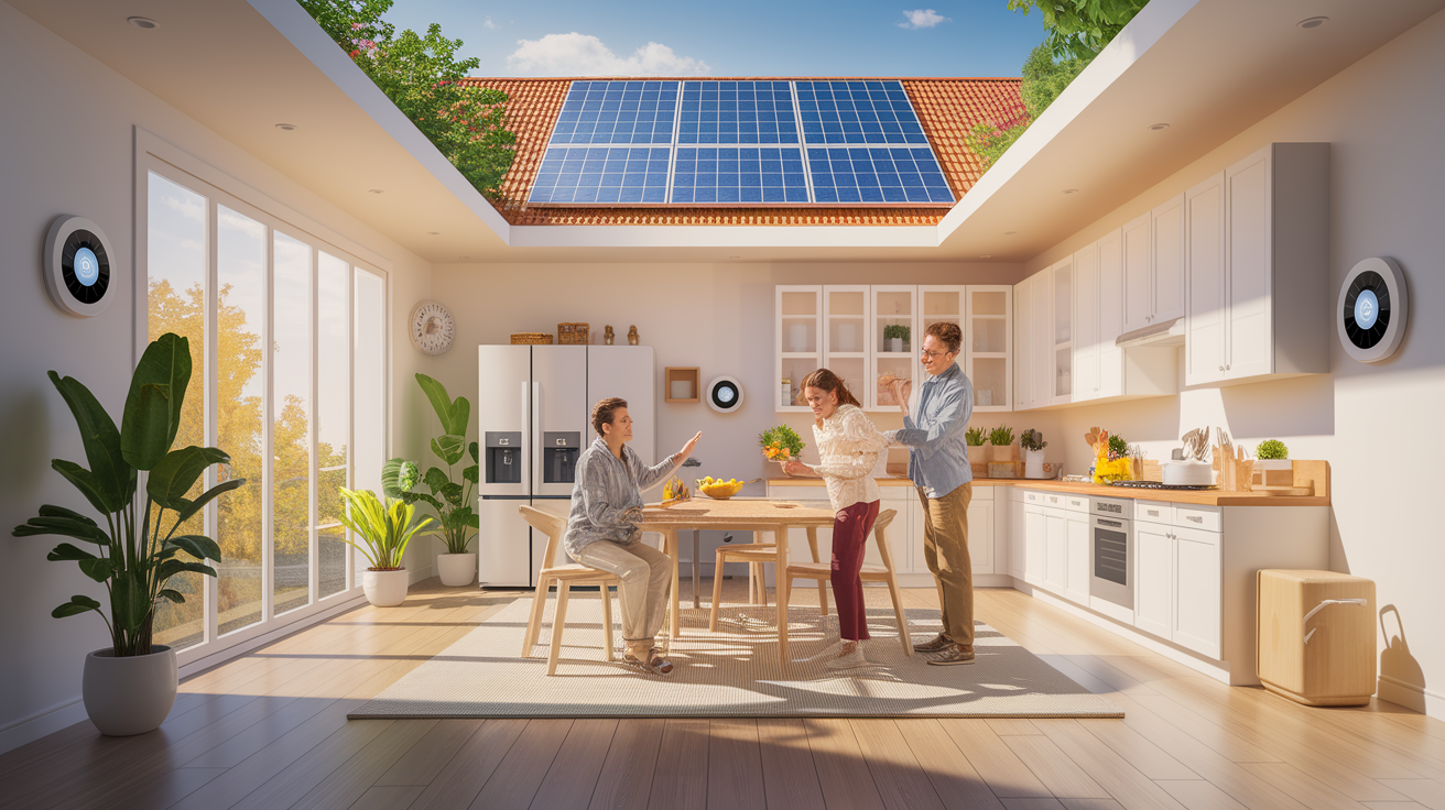 A conceptual illustration representing Energy Efficiency Made Easy. Visualize the main ideas: . Creative but clear representation of the concept. Style: photorealistic. high quality, detailed, professional, clean composition, good lighting, sharp focus, well-composed. high quality, professional, detailed, well-composed