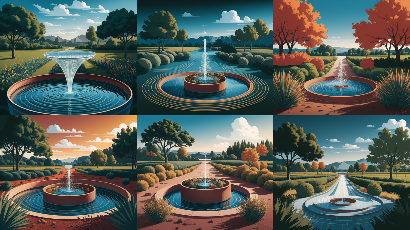 A conceptual illustration representing Water Conservation Techniques. Visualize the main ideas: . Creative but clear representation of the concept. Style: photorealistic. high quality, detailed, professional, clean composition, good lighting, sharp focus, well-composed. high quality, professional, detailed, well-composed