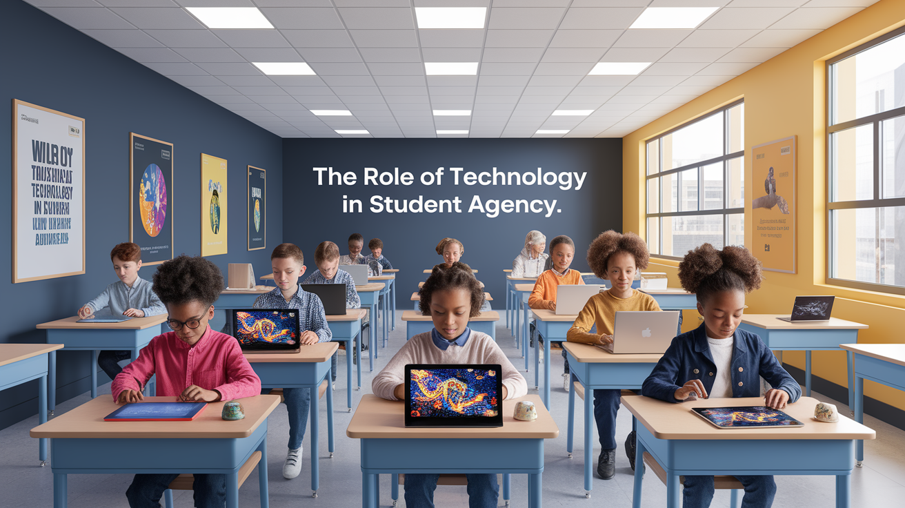 A professional product showcase or technology demonstration for The Role of Technology in Student Agency. Highlight . Clean, modern presentation with focus on functionality and design. Style: photorealistic. high quality, detailed, professional, clean composition, good lighting, sharp focus, well-composed. high quality, professional, detailed, well-composed