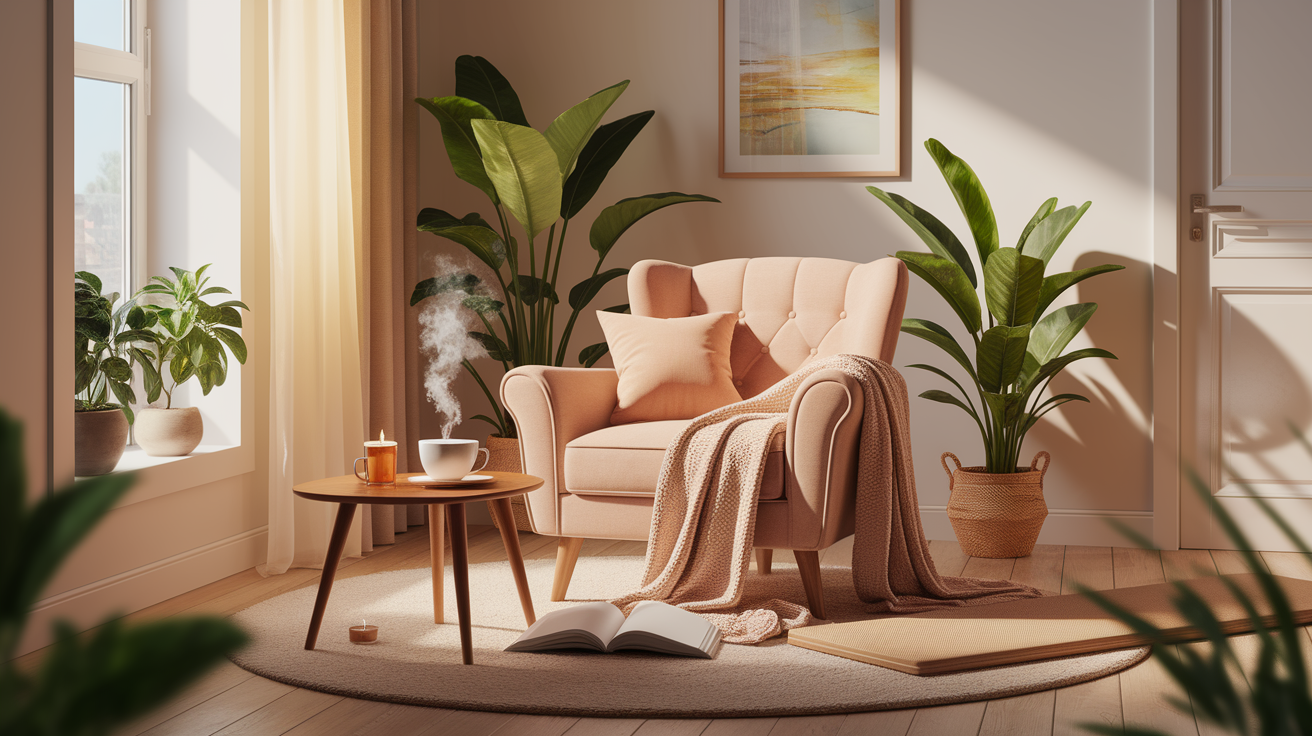 A conceptual illustration representing Prioritizing Self-Care. Visualize the main ideas: . Creative but clear representation of the concept. Style: photorealistic. high quality, detailed, professional, clean composition, good lighting, sharp focus, well-composed. high quality, professional, detailed, well-composed