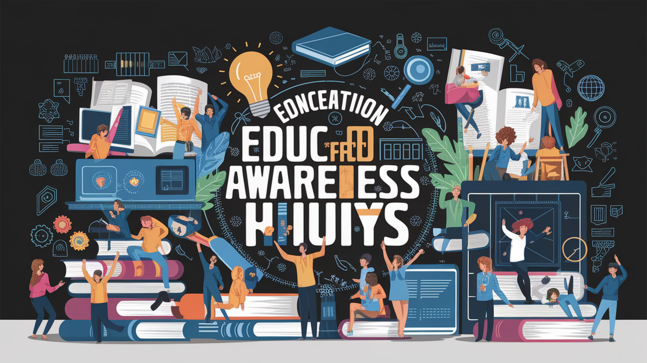 A conceptual illustration representing Education and Awareness Initiatives. Visualize the main ideas: . Creative but clear representation of the concept. Style: Visual Theme: Clean, modern aesthetic with high contrast and vibrant energy. Emphasize the intersect. high quality, detailed, professional, clean composition, good lighting, sharp focus, well-composed. high quality, professional, detailed, well-composed