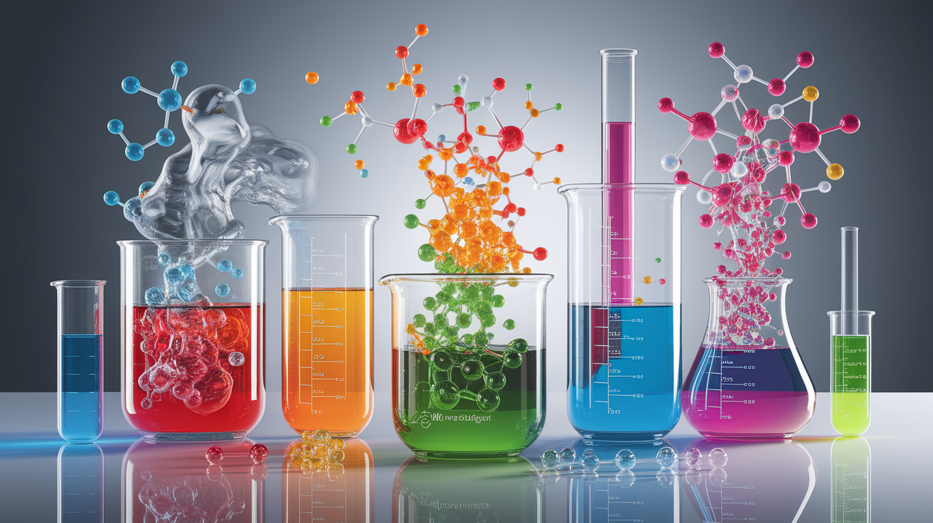 A conceptual illustration representing Chemical Reactions and Degradation. Visualize the main ideas: . Creative but clear representation of the concept. Style: photorealistic. high quality, detailed, professional, clean composition, good lighting, sharp focus, well-composed. high quality, professional, detailed, well-composed