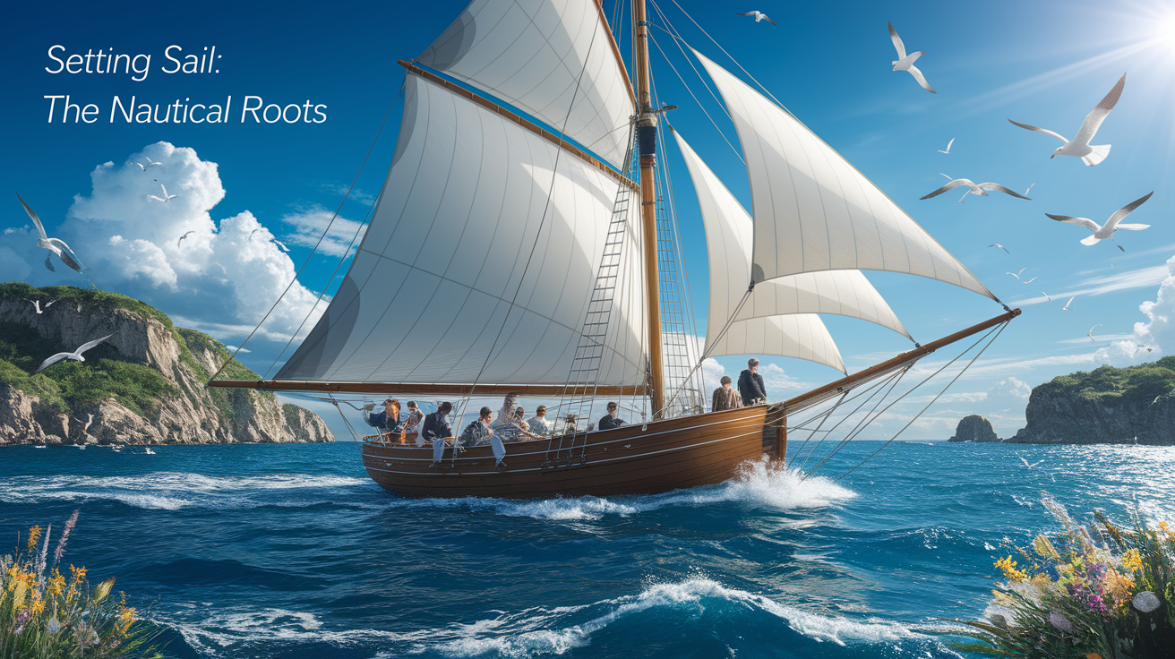 A realistic scene or environment setting for Setting Sail: The Nautical Roots. Include  in a natural, contextual setting. Show real-world application or usage. Style: photorealistic. high quality, detailed, professional, clean composition, good lighting, sharp focus, well-composed. high quality, professional, detailed, well-composed