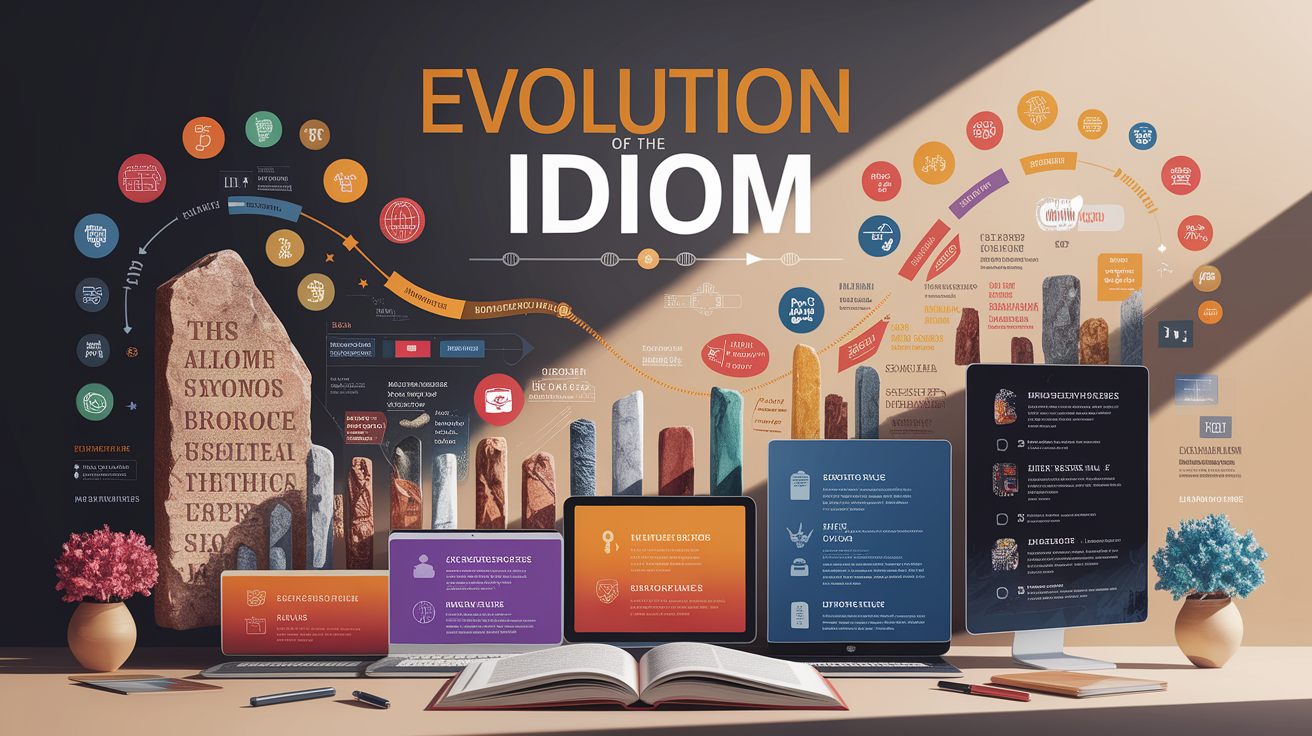 A conceptual illustration representing Evolution of the Idiom. Visualize the main ideas: . Creative but clear representation of the concept. Style: photorealistic. high quality, detailed, professional, clean composition, good lighting, sharp focus, well-composed. high quality, professional, detailed, well-composed