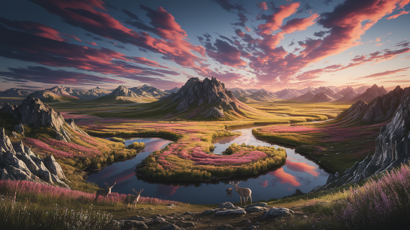 A conceptual illustration representing Experience the Unique Terrain. Visualize the main ideas: . Creative but clear representation of the concept. Style: photorealistic. high quality, detailed, professional, clean composition, good lighting, sharp focus, well-composed. high quality, professional, detailed, well-composed