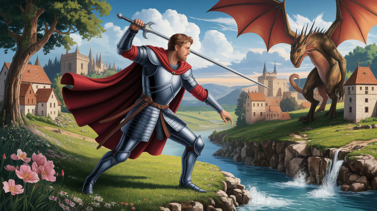 A conceptual illustration representing The Historical Context of St. George. Visualize the main ideas: . Creative but clear representation of the concept. Style: photorealistic. high quality, detailed, professional, clean composition, good lighting, sharp focus, well-composed. high quality, professional, detailed, well-composed