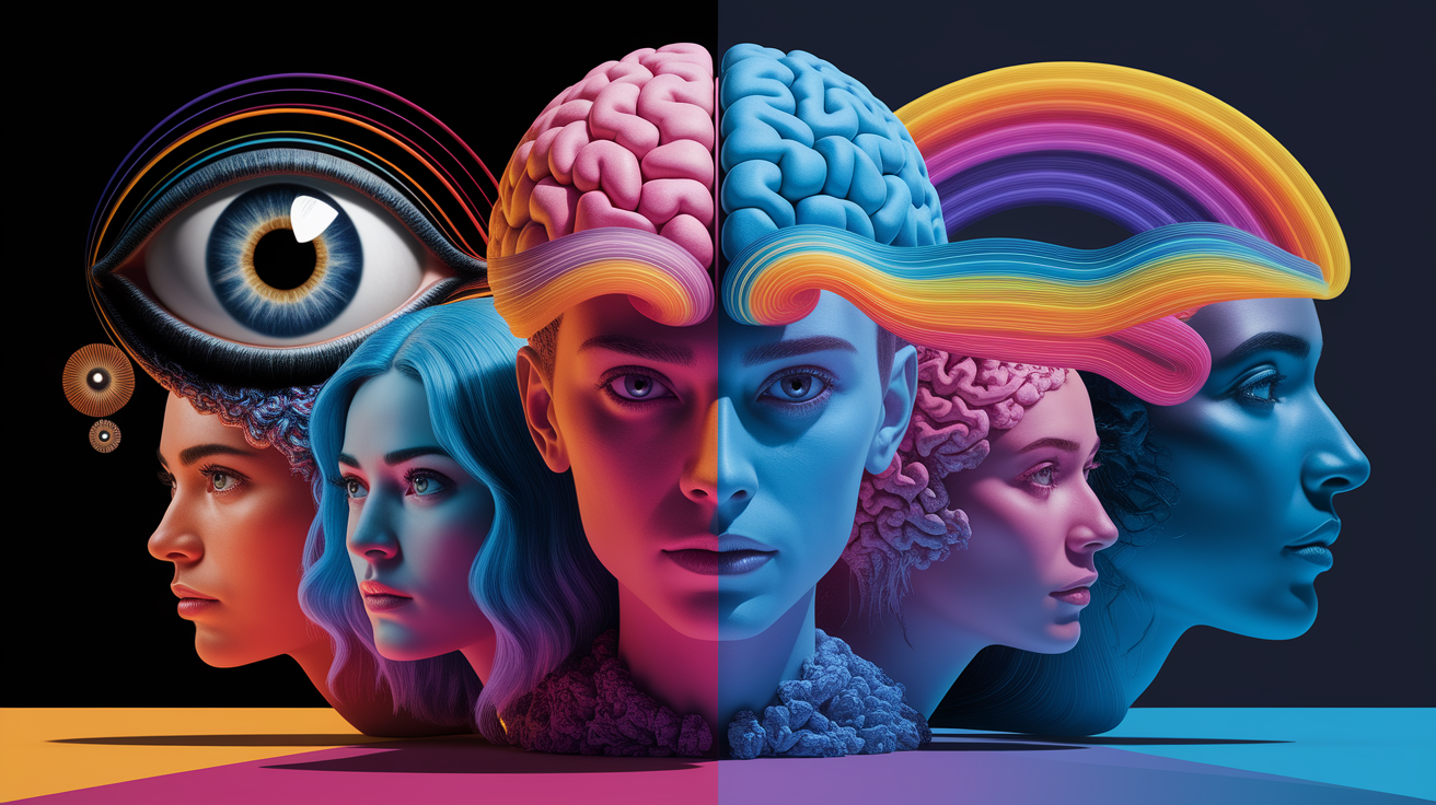 A conceptual illustration representing The Psychological Mechanisms Behind Visual Influence. Visualize the main ideas: . Creative but clear representation of the concept. Style: photorealistic. high quality, detailed, professional, clean composition, good lighting, sharp focus, well-composed. high quality, professional, detailed, well-composed