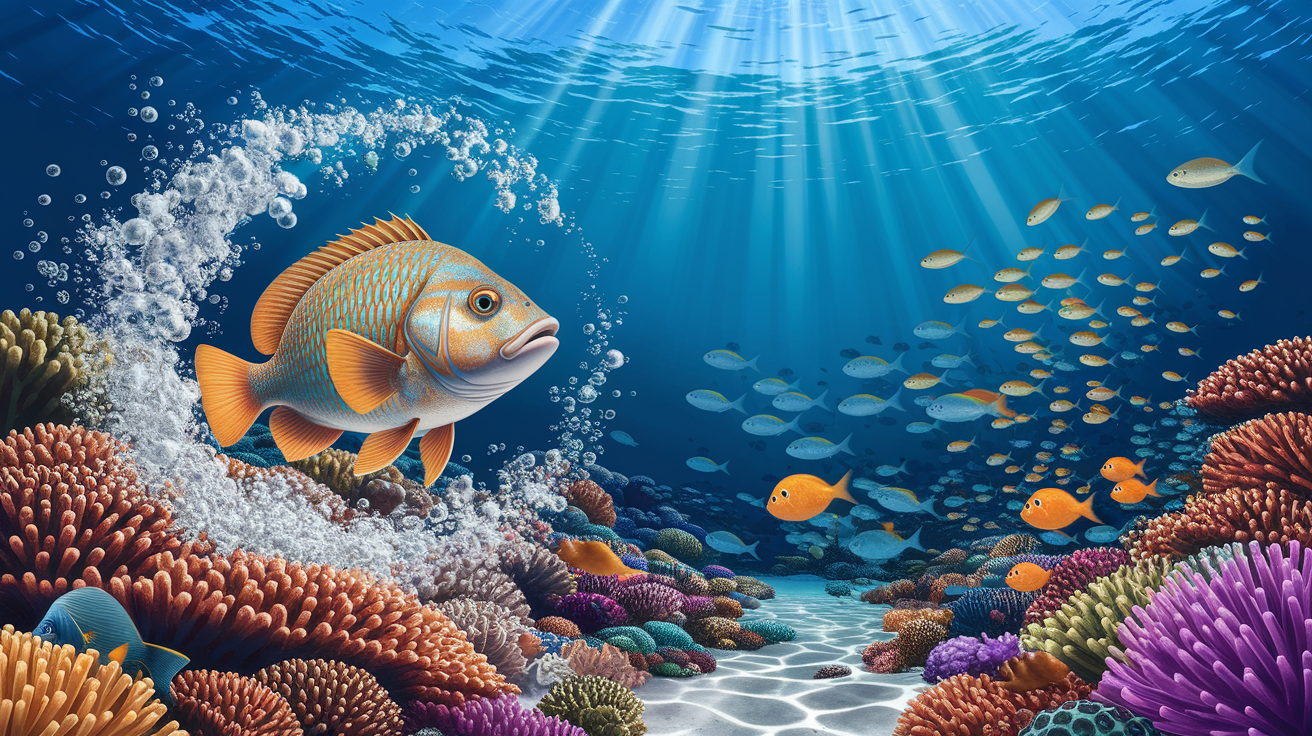 A conceptual illustration representing A Fishy Beginning. Visualize the main ideas: . Creative but clear representation of the concept. Style: photorealistic. high quality, detailed, professional, clean composition, good lighting, sharp focus, well-composed. high quality, professional, detailed, well-composed