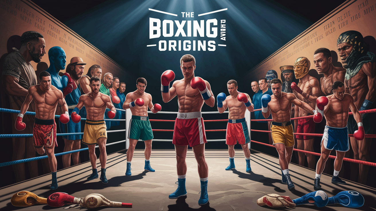 A conceptual illustration representing The Boxing Ring Origins. Visualize the main ideas: . Creative but clear representation of the concept. Style: photorealistic. high quality, detailed, professional, clean composition, good lighting, sharp focus, well-composed. high quality, professional, detailed, well-composed