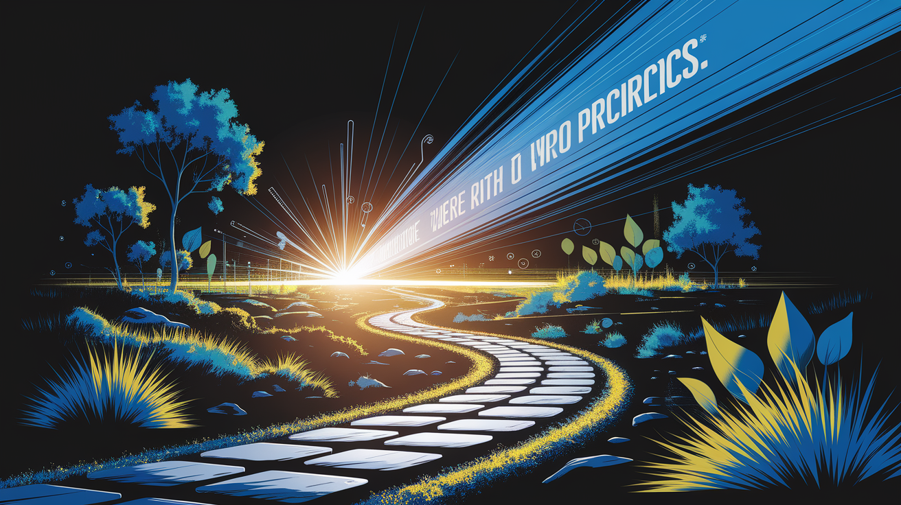 A conceptual illustration representing Lighting the Path to Progress. Visualize the main ideas: . Creative but clear representation of the concept. Style: Visual Theme: Clean, modern aesthetic with high contrast and vibrant energy. Emphasize the intersect. high quality, detailed, professional, clean composition, good lighting, sharp focus, well-composed. high quality, professional, detailed, well-composed