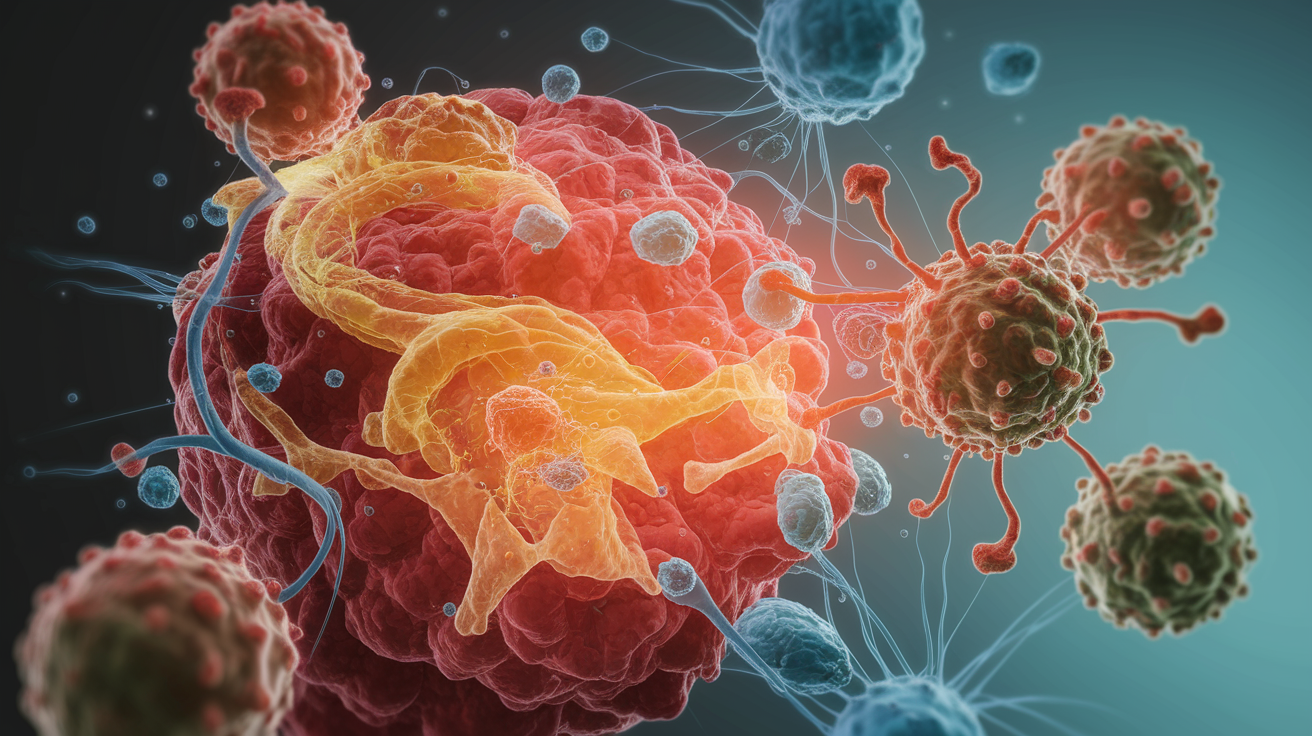 A conceptual illustration representing Inflammation and Immune Modulation. Visualize the main ideas: . Creative but clear representation of the concept. Style: photorealistic. high quality, detailed, professional, clean composition, good lighting, sharp focus, well-composed. high quality, professional, detailed, well-composed