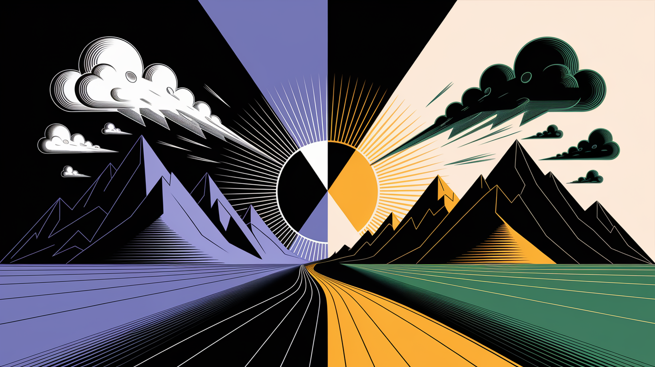A conceptual illustration representing Challenges and Solutions. Visualize the main ideas: . Creative but clear representation of the concept. Style: Visual Theme: Clean, modern aesthetic with high contrast and vibrant energy. Emphasize the intersect. high quality, detailed, professional, clean composition, good lighting, sharp focus, well-composed. high quality, professional, detailed, well-composed