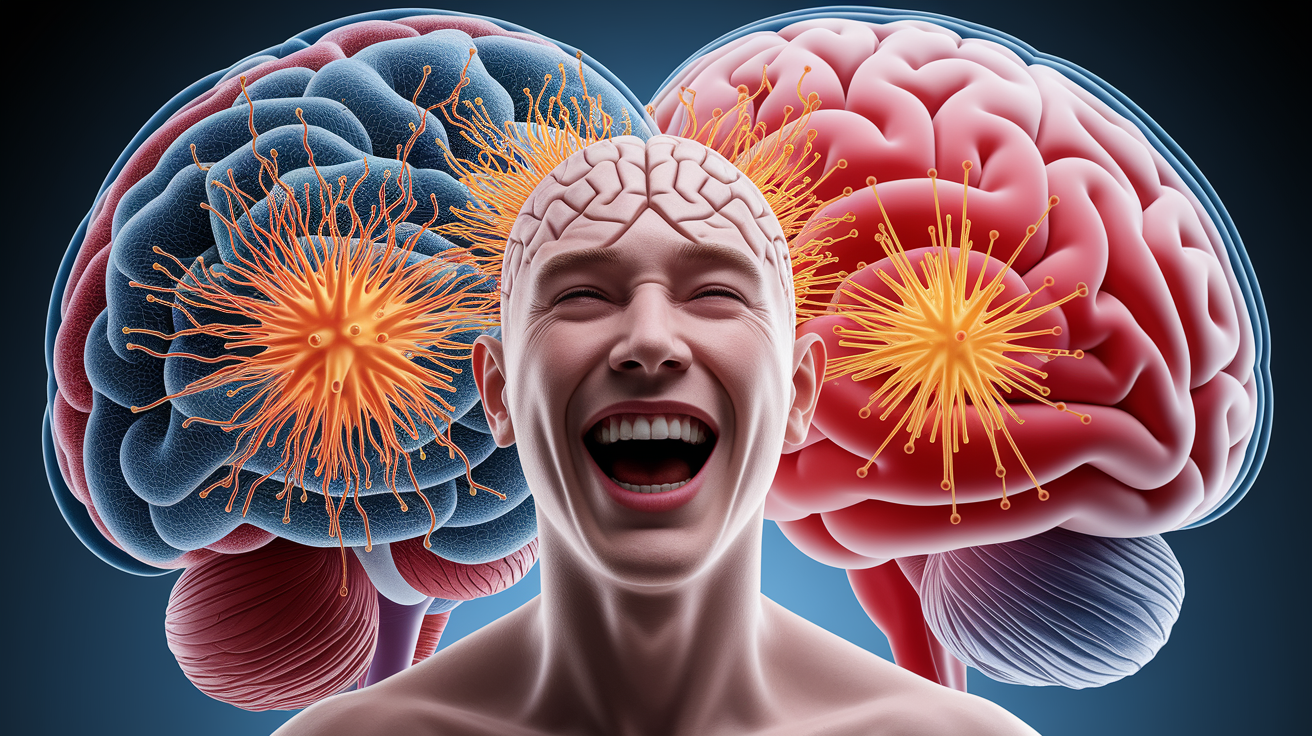 A conceptual illustration representing The Neuroscience of Tickling. Visualize the main ideas: . Creative but clear representation of the concept. Style: photorealistic. high quality, detailed, professional, clean composition, good lighting, sharp focus, well-composed. high quality, professional, detailed, well-composed