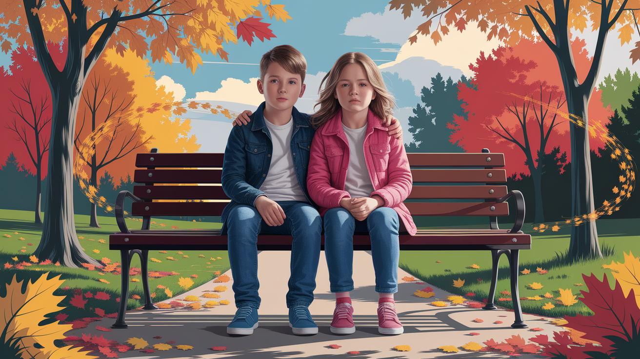 A conceptual illustration representing The Importance of Sibling Relationships in Divorce. Visualize the main ideas: . Creative but clear representation of the concept. Style: photorealistic. high quality, detailed, professional, clean composition, good lighting, sharp focus, well-composed. high quality, professional, detailed, well-composed