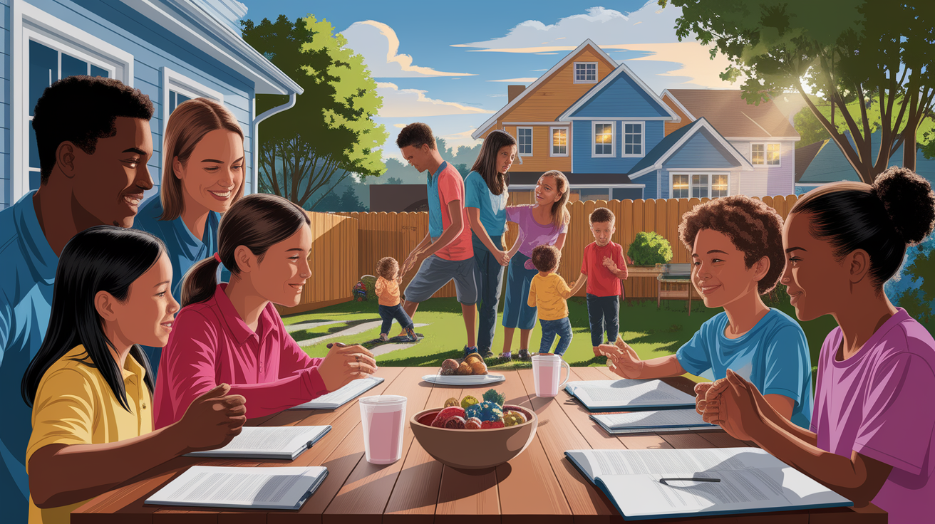 A conceptual illustration representing Practical Steps to Ensure Sibling Rights. Visualize the main ideas: . Creative but clear representation of the concept. Style: photorealistic. high quality, detailed, professional, clean composition, good lighting, sharp focus, well-composed. high quality, professional, detailed, well-composed