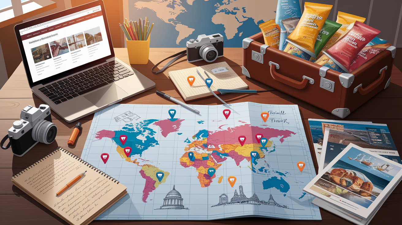 A conceptual illustration representing Tips for Planning Your Family Trip. Visualize the main ideas: . Creative but clear representation of the concept. Style: photorealistic. high quality, detailed, professional, clean composition, good lighting, sharp focus, well-composed. high quality, professional, detailed, well-composed