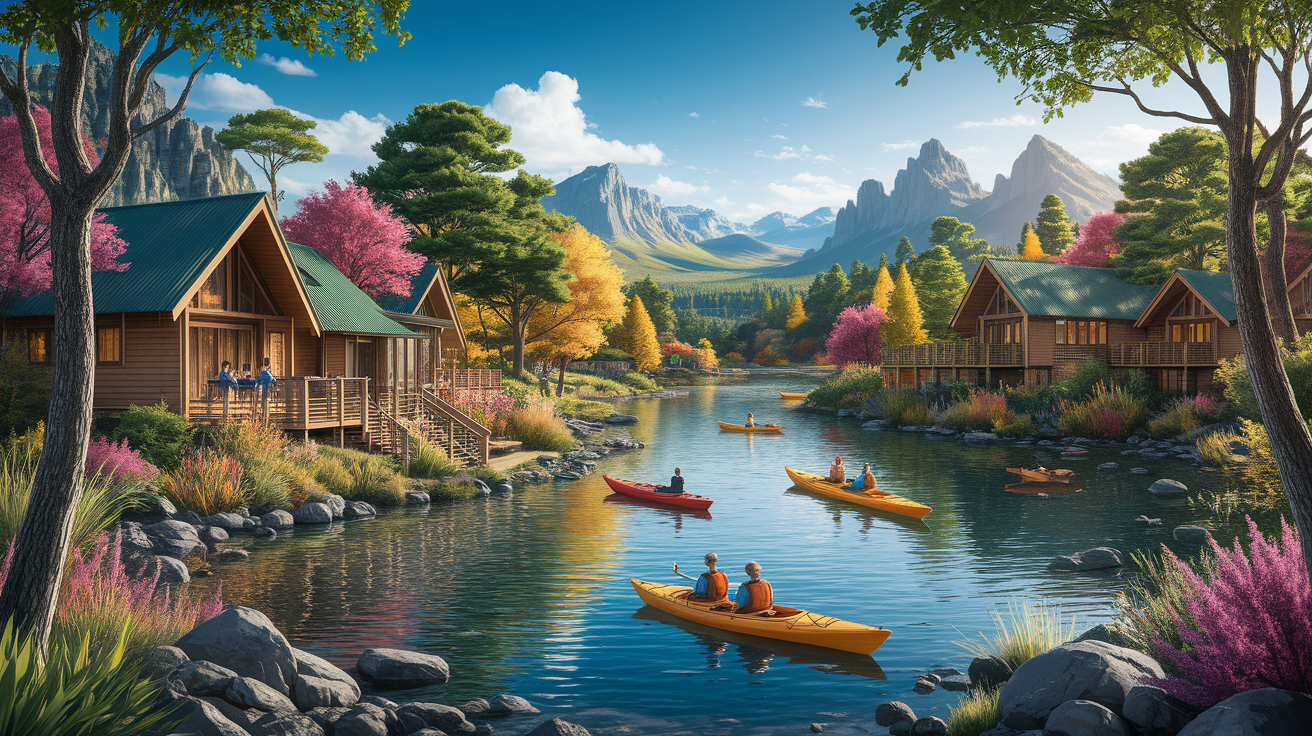 A conceptual illustration representing Introduction - Discovering Eco-Tourism in St. George. Visualize the main ideas: . Creative but clear representation of the concept. Style: photorealistic. high quality, detailed, professional, clean composition, good lighting, sharp focus, well-composed. high quality, professional, detailed, well-composed, no words