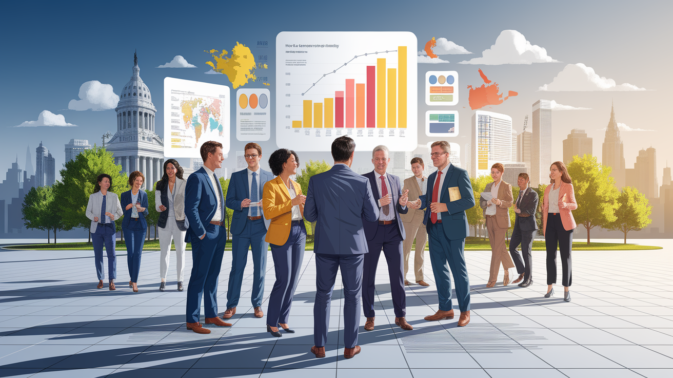 A conceptual illustration representing Policy and Community Engagement. Visualize the main ideas: . Creative but clear representation of the concept. Style: photorealistic. high quality, detailed, professional, clean composition, good lighting, sharp focus, well-composed. high quality, professional, detailed, well-composed, no words