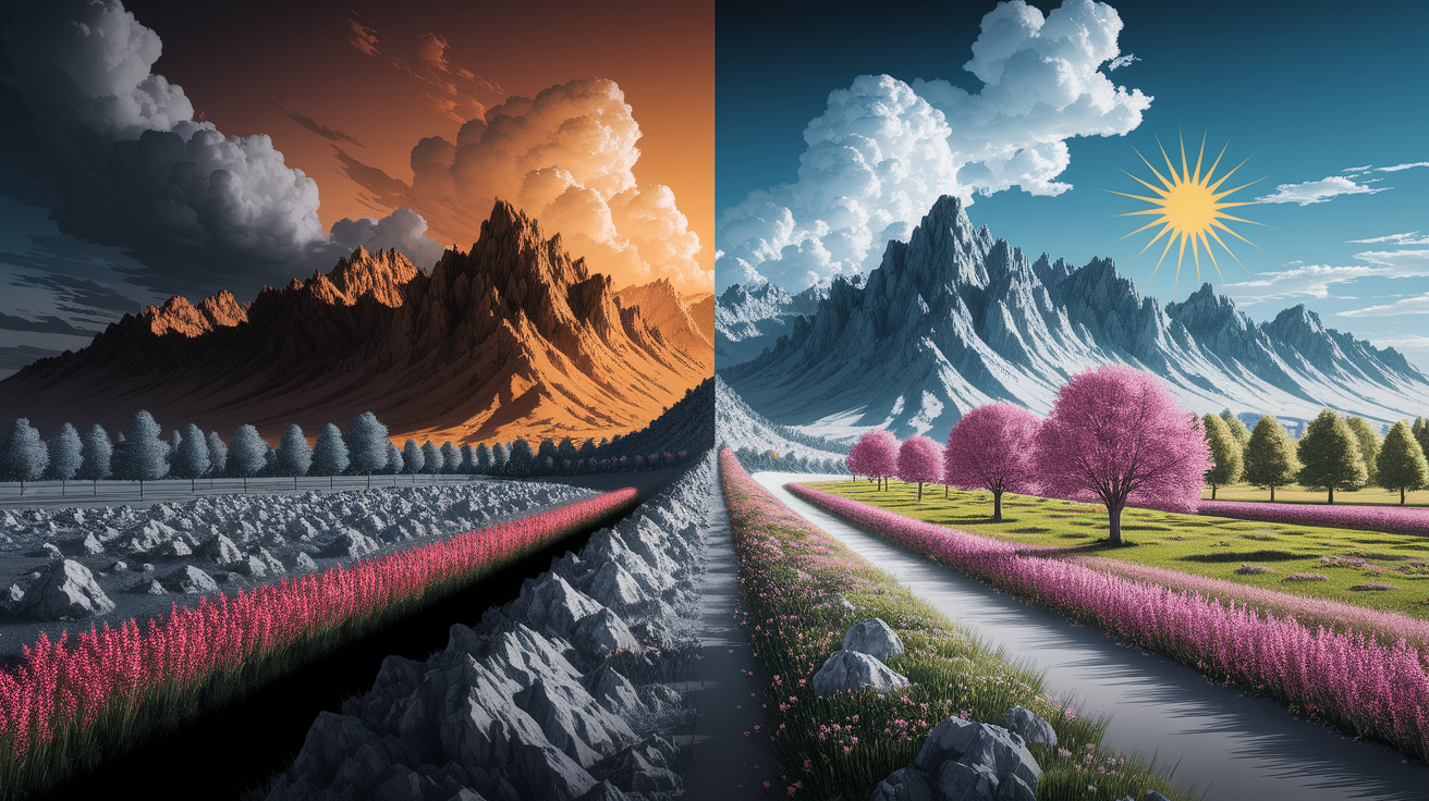 A conceptual illustration representing Challenges and Opportunities. Visualize the main ideas: . Creative but clear representation of the concept. Style: photorealistic. high quality, detailed, professional, clean composition, good lighting, sharp focus, well-composed. high quality, professional, detailed, well-composed, no words