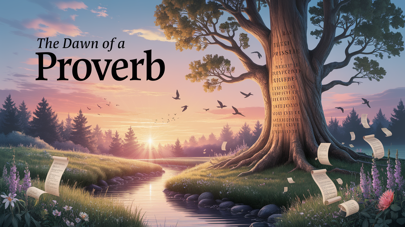 A conceptual illustration representing The Dawn of a Proverb. Visualize the main ideas: . Creative but clear representation of the concept. Style: photorealistic. high quality, detailed, professional, clean composition, good lighting, sharp focus, well-composed. high quality, professional, detailed, well-composed