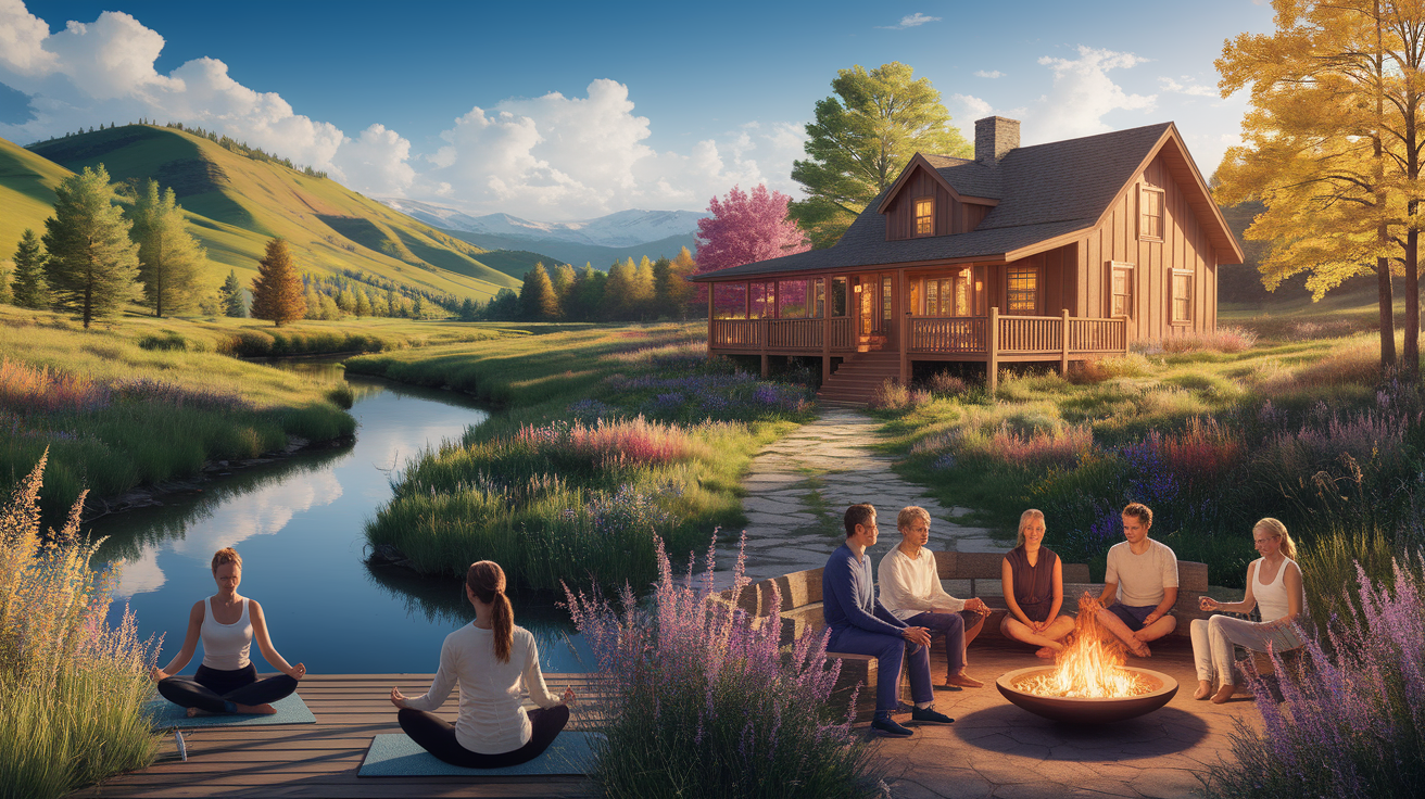 A conceptual illustration representing What to Expect at a St. George Retreat. Visualize the main ideas: . Creative but clear representation of the concept. Style: photorealistic. high quality, detailed, professional, clean composition, good lighting, sharp focus, well-composed. high quality, professional, detailed, well-composed, no words