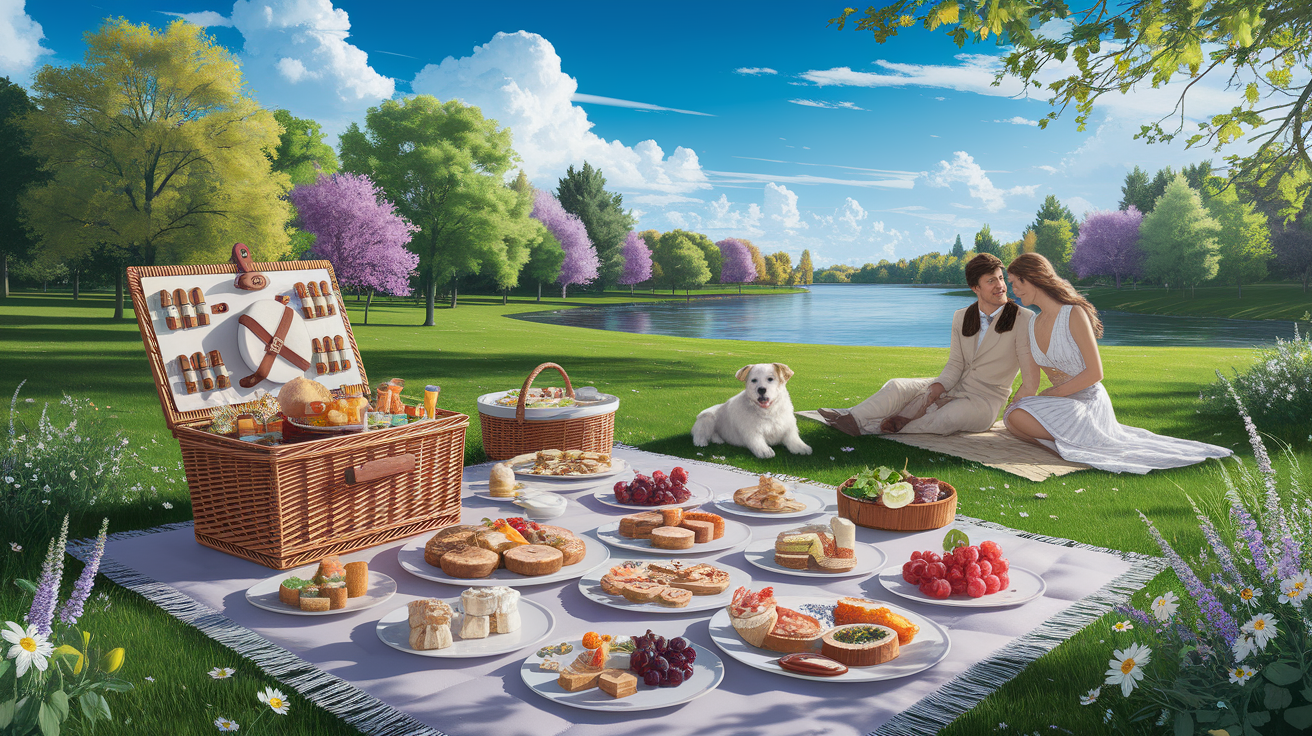 A conceptual illustration representing Tips for a Perfect Picnic Experience. Visualize the main ideas: . Creative but clear representation of the concept. Style: photorealistic. high quality, detailed, professional, clean composition, good lighting, sharp focus, well-composed. high quality, professional, detailed, well-composed, no words