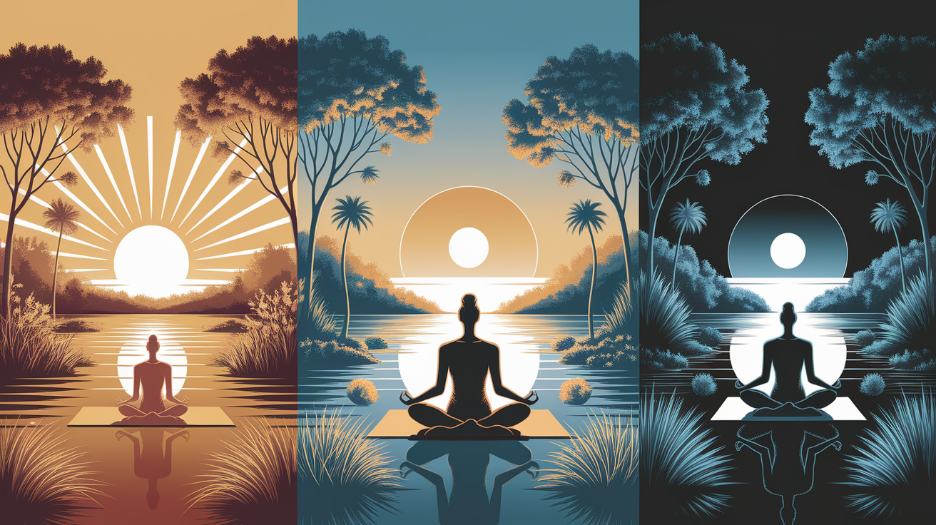 A conceptual illustration representing Circadian Rhythms and Daylight. Visualize the main ideas: . Creative but clear representation of the concept. Style: photorealistic. high quality, detailed, professional, clean composition, good lighting, sharp focus, well-composed. high quality, professional, detailed, well-composed