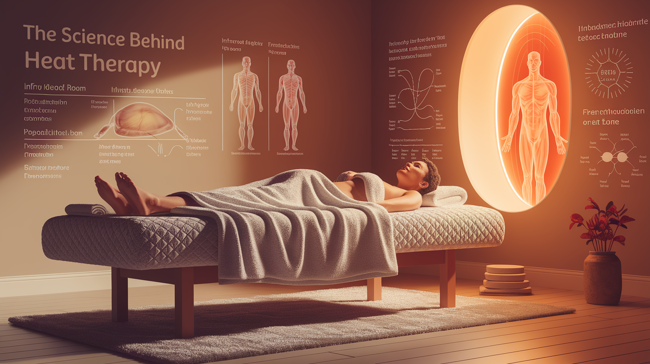 A conceptual illustration representing The Science Behind Heat Therapy. Visualize the main ideas: . Creative but clear representation of the concept. Style: photorealistic. high quality, detailed, professional, clean composition, good lighting, sharp focus, well-composed. high quality, professional, detailed, well-composed