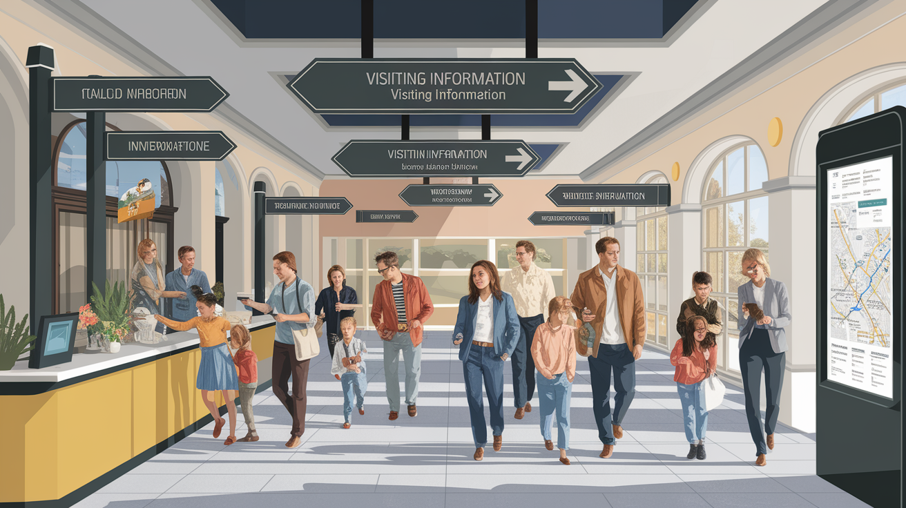 A conceptual illustration representing Visiting Information. Visualize the main ideas: . Creative but clear representation of the concept. Style: photorealistic. high quality, detailed, professional, clean composition, good lighting, sharp focus, well-composed. high quality, professional, detailed, well-composed, no words