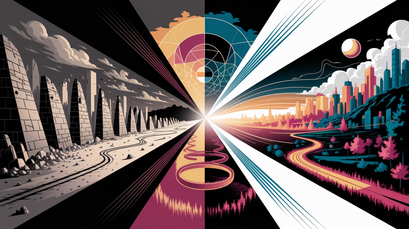 A conceptual illustration representing Challenges and Future Prospects. Visualize the main ideas: . Creative but clear representation of the concept. Style: Visual Theme: Clean, modern aesthetic with high contrast and vibrant energy. Emphasize the intersect. high quality, detailed, professional, clean composition, good lighting, sharp focus, well-composed. high quality, professional, detailed, well-composed