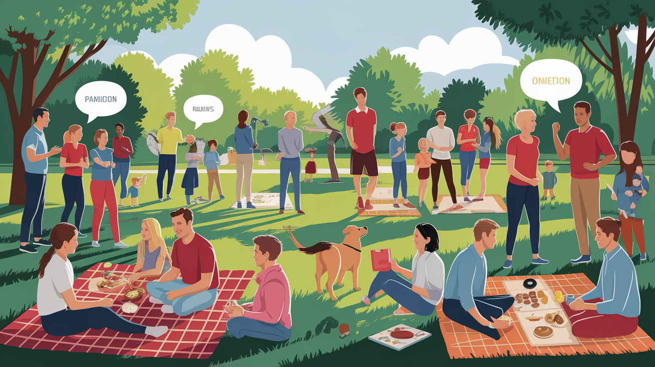 A conceptual illustration representing Encouraging Social Interaction. Visualize the main ideas: . Creative but clear representation of the concept. Style: photorealistic. high quality, detailed, professional, clean composition, good lighting, sharp focus, well-composed. high quality, professional, detailed, well-composed