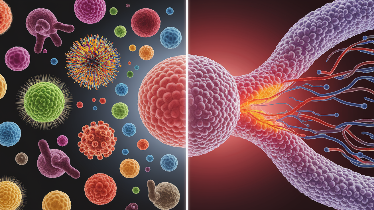 A conceptual illustration representing Cross-Reactivity and Its Consequences. Visualize the main ideas: . Creative but clear representation of the concept. Style: photorealistic. high quality, detailed, professional, clean composition, good lighting, sharp focus, well-composed. high quality, professional, detailed, well-composed