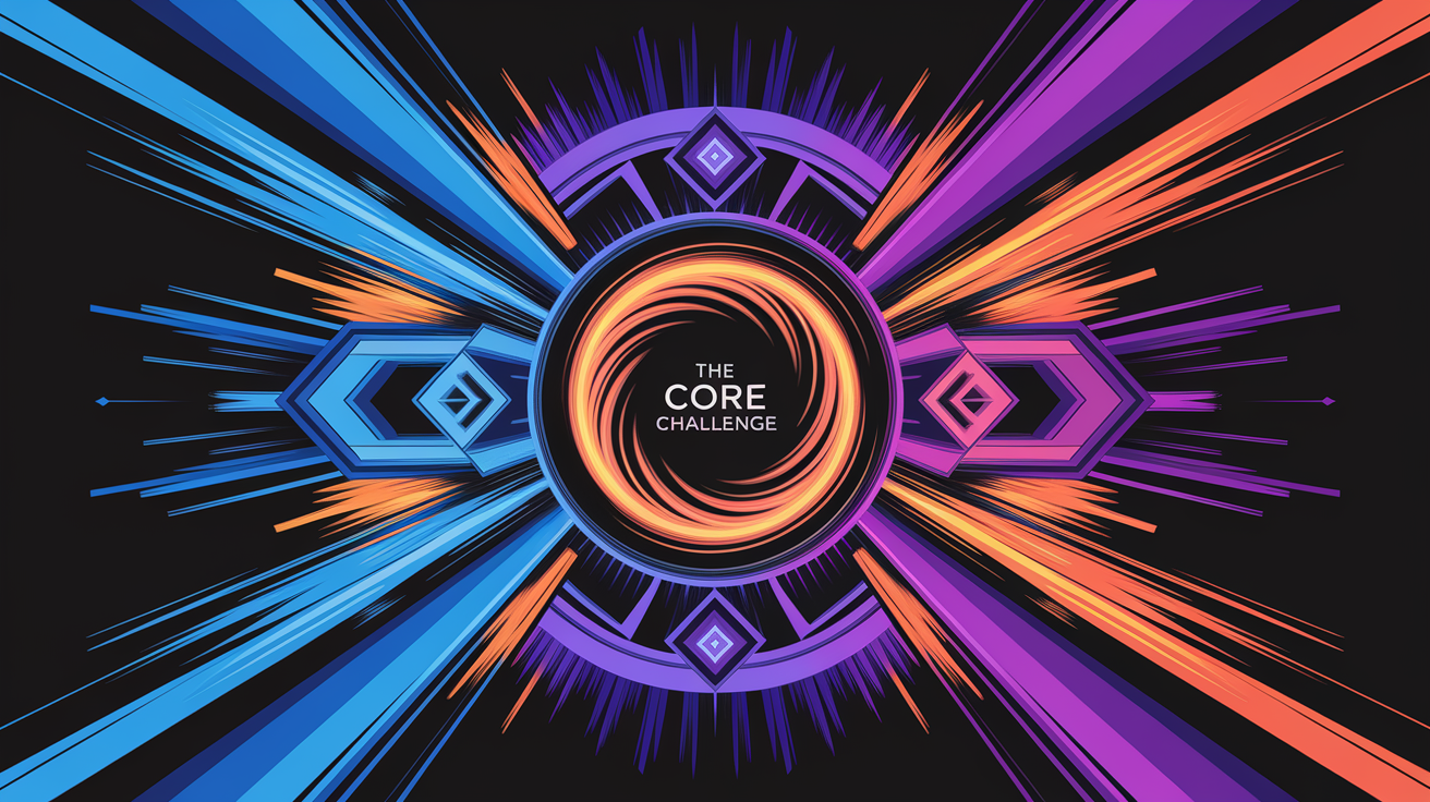 A conceptual illustration representing The Core Challenge. Visualize the main ideas: . Creative but clear representation of the concept. Style: Visual Theme: Clean, modern aesthetic with high contrast and vibrant energy. Emphasize the intersect. high quality, detailed, professional, clean composition, good lighting, sharp focus, well-composed. high quality, professional, detailed, well-composed