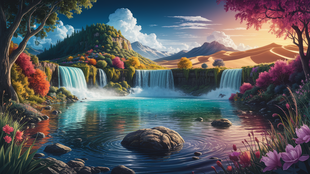 A conceptual illustration representing Discover the Natural Wonders. Visualize the main ideas: . Creative but clear representation of the concept. Style: photorealistic. high quality, detailed, professional, clean composition, good lighting, sharp focus, well-composed. high quality, professional, detailed, well-composed, no words