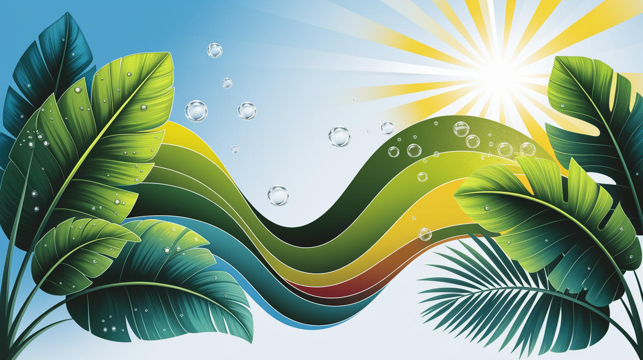 A conceptual illustration representing Temperature and Photosynthesis. Visualize the main ideas: . Creative but clear representation of the concept. Style: photorealistic. high quality, detailed, professional, clean composition, good lighting, sharp focus, well-composed. high quality, professional, detailed, well-composed