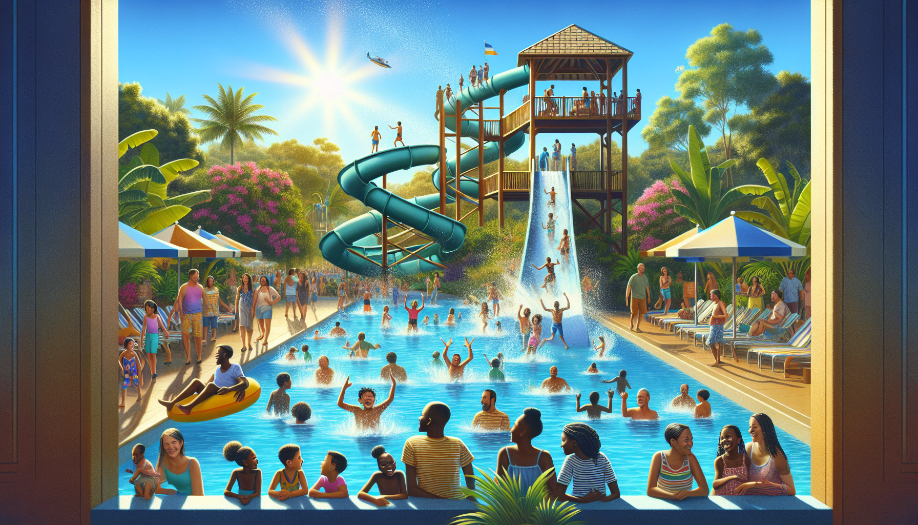 A conceptual illustration representing Conclusion - Make a Splash in St. George. Visualize the main ideas: . Creative but clear representation of the concept. Style: photorealistic. high quality, detailed, professional, clean composition, good lighting, sharp focus, well-composed. high quality, professional, detailed, well-composed, no words