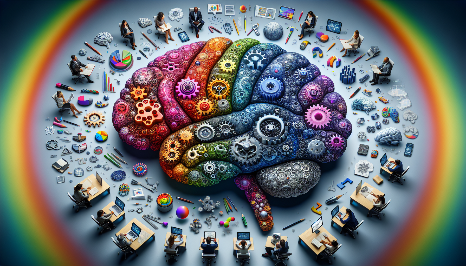 A conceptual illustration representing Strategies to Foster Critical Thinking. Visualize the main ideas: . Creative but clear representation of the concept. Style: photorealistic. high quality, detailed, professional, clean composition, good lighting, sharp focus, well-composed. high quality, professional, detailed, well-composed