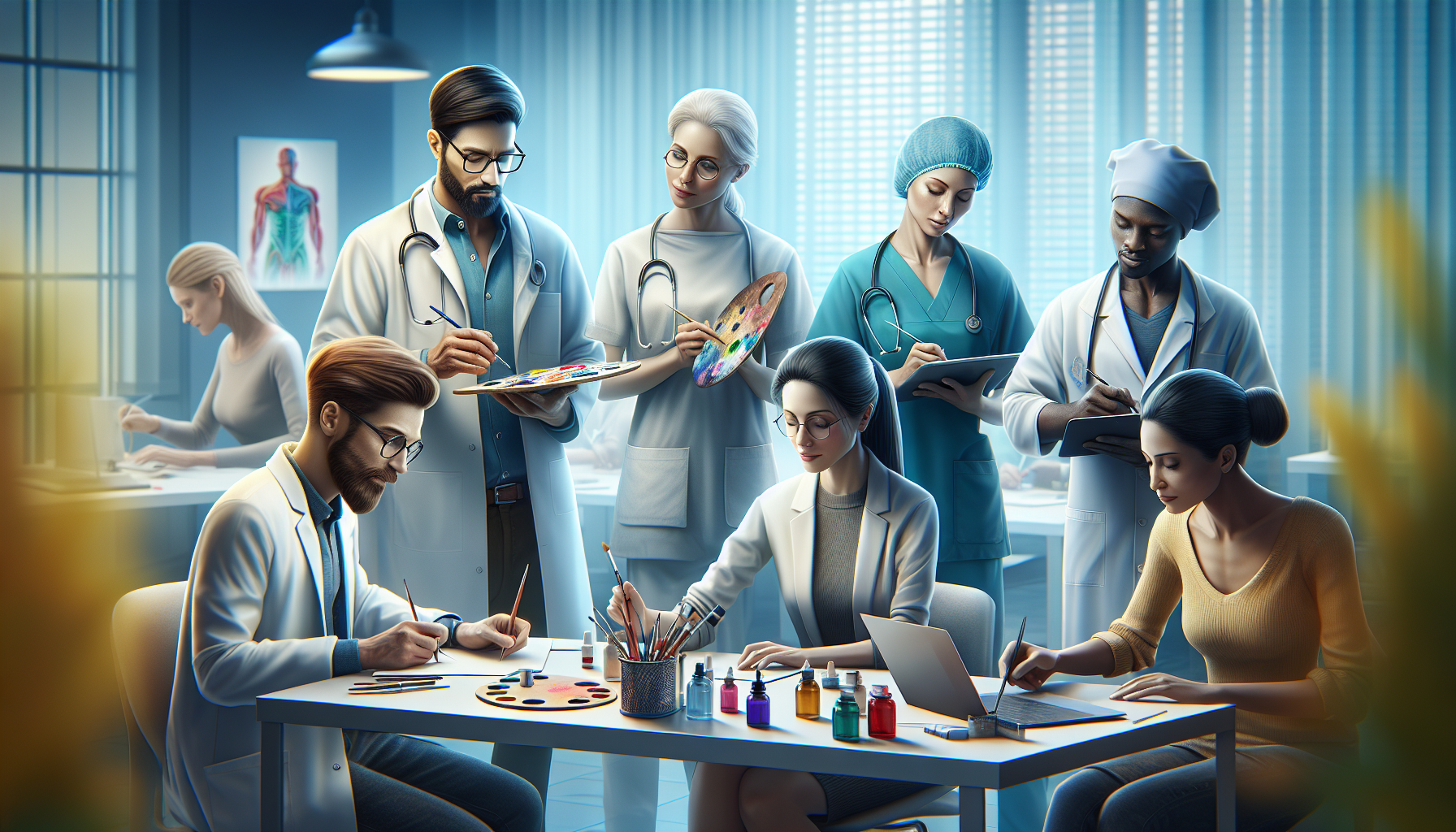 A conceptual illustration representing Meet Our Expert Practitioners. Visualize the main ideas: . Creative but clear representation of the concept. Style: photorealistic. high quality, detailed, professional, clean composition, good lighting, sharp focus, well-composed. high quality, professional, detailed, well-composed, no words