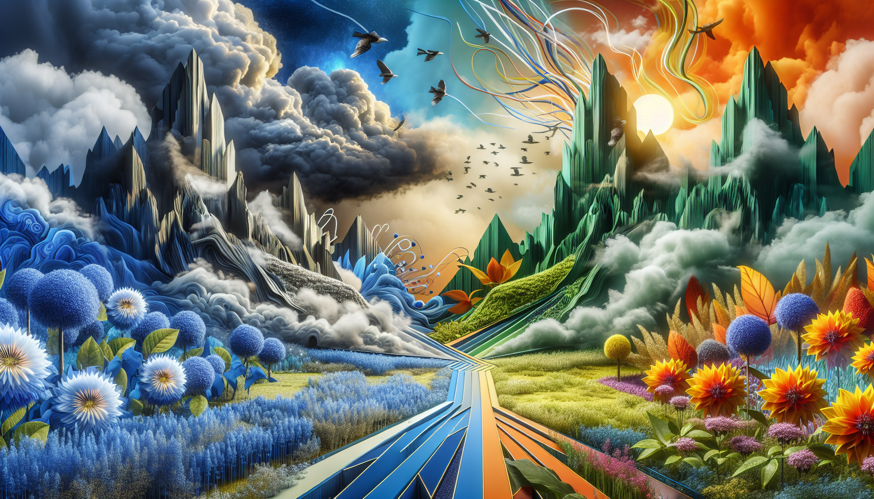 A conceptual illustration representing Challenges and Opportunities in Implementation. Visualize the main ideas: . Creative but clear representation of the concept. Style: Visual Theme: Clean, modern aesthetic with high contrast and vibrant energy. Emphasize the intersect. high quality, detailed, professional, clean composition, good lighting, sharp focus, well-composed. high quality, professional, detailed, well-composed