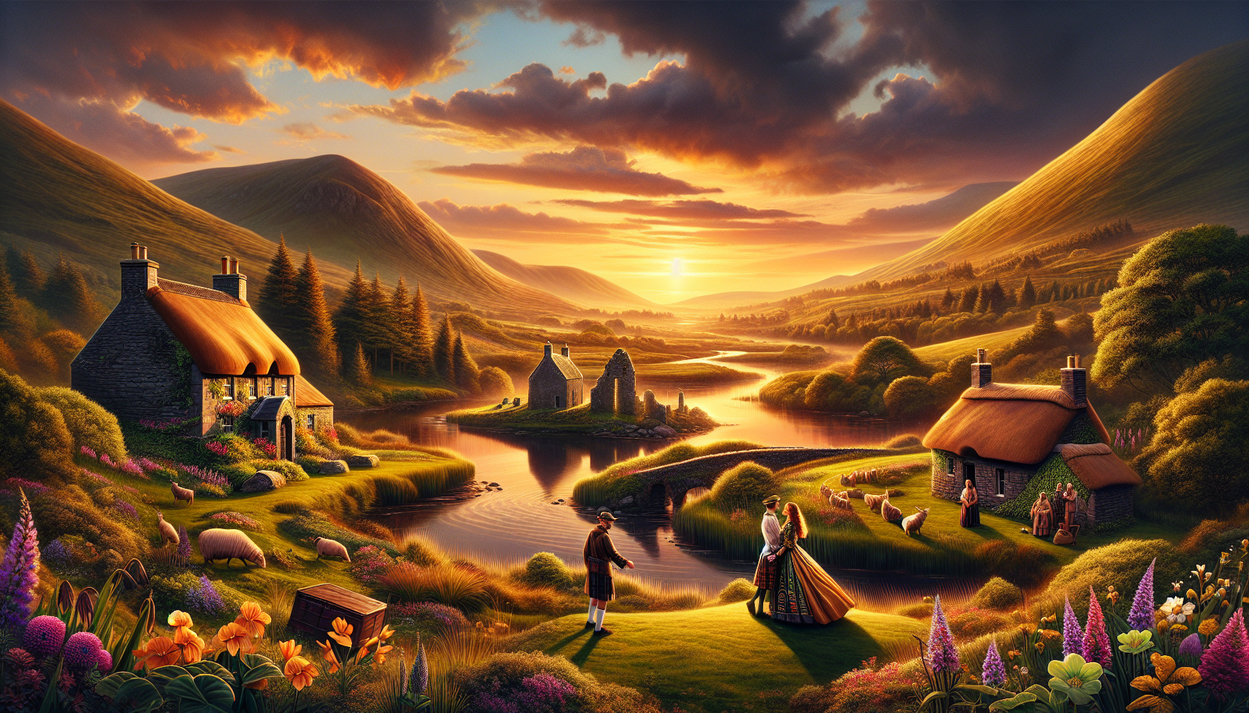 A conceptual illustration representing The Irish Connection. Visualize the main ideas: . Creative but clear representation of the concept. Style: photorealistic. high quality, detailed, professional, clean composition, good lighting, sharp focus, well-composed. high quality, professional, detailed, well-composed