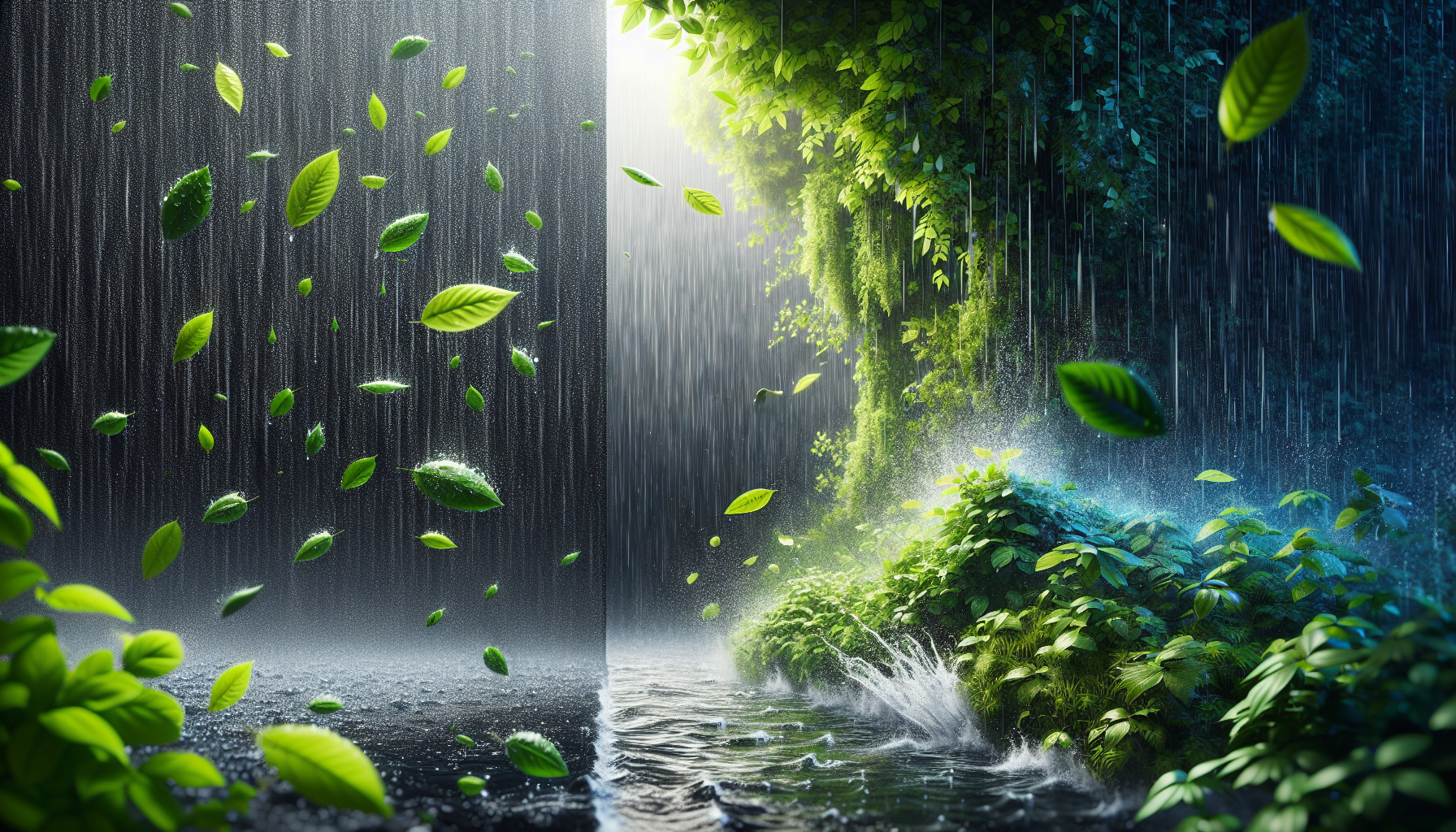 A conceptual illustration representing From 'Shower' to 'Downpour'. Visualize the main ideas: . Creative but clear representation of the concept. Style: photore