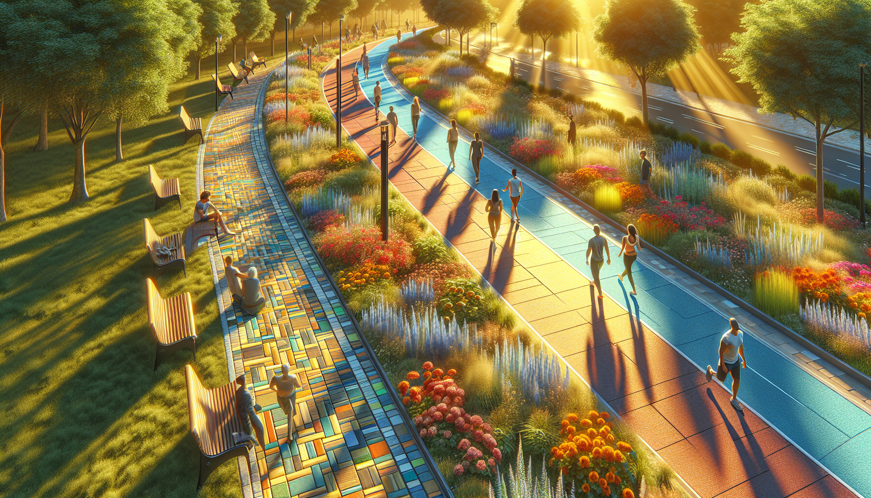 A conceptual illustration representing Enhancing Your Walking Experience. Visualize the main ideas: . Creative but clear representation of the concept. Style: photorealistic. high quality, detailed, professional, clean composition, good lighting, sharp focus, well-composed. high quality, professional, detailed, well-composed, no words