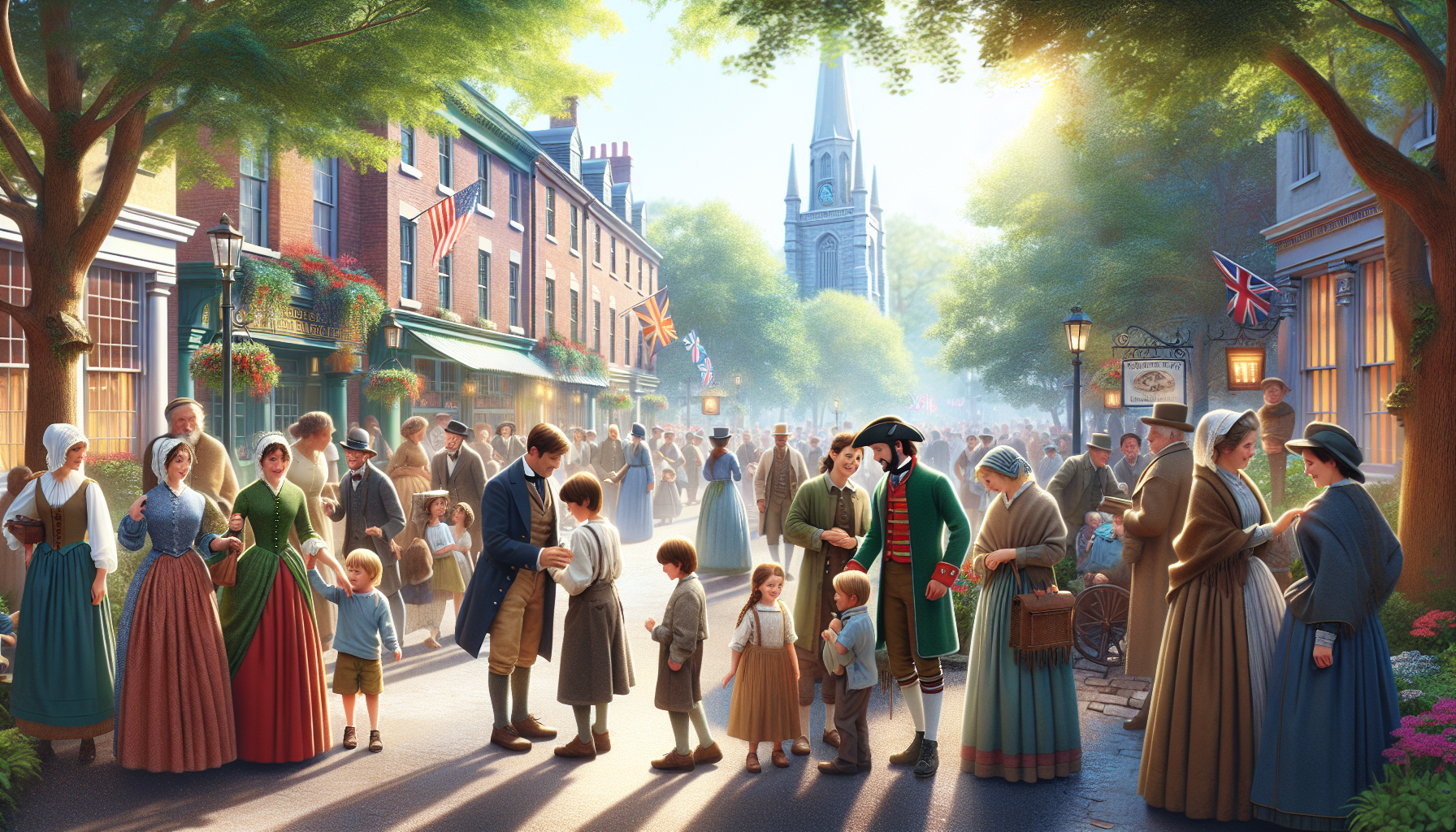 A conceptual illustration representing Bringing History to Life in St. George. Visualize the main ideas: . Creative but clear representation of the concept. Style: photorealistic. high quality, detailed, professional, clean composition, good lighting, sharp focus, well-composed. high quality, professional, detailed, well-composed, no words