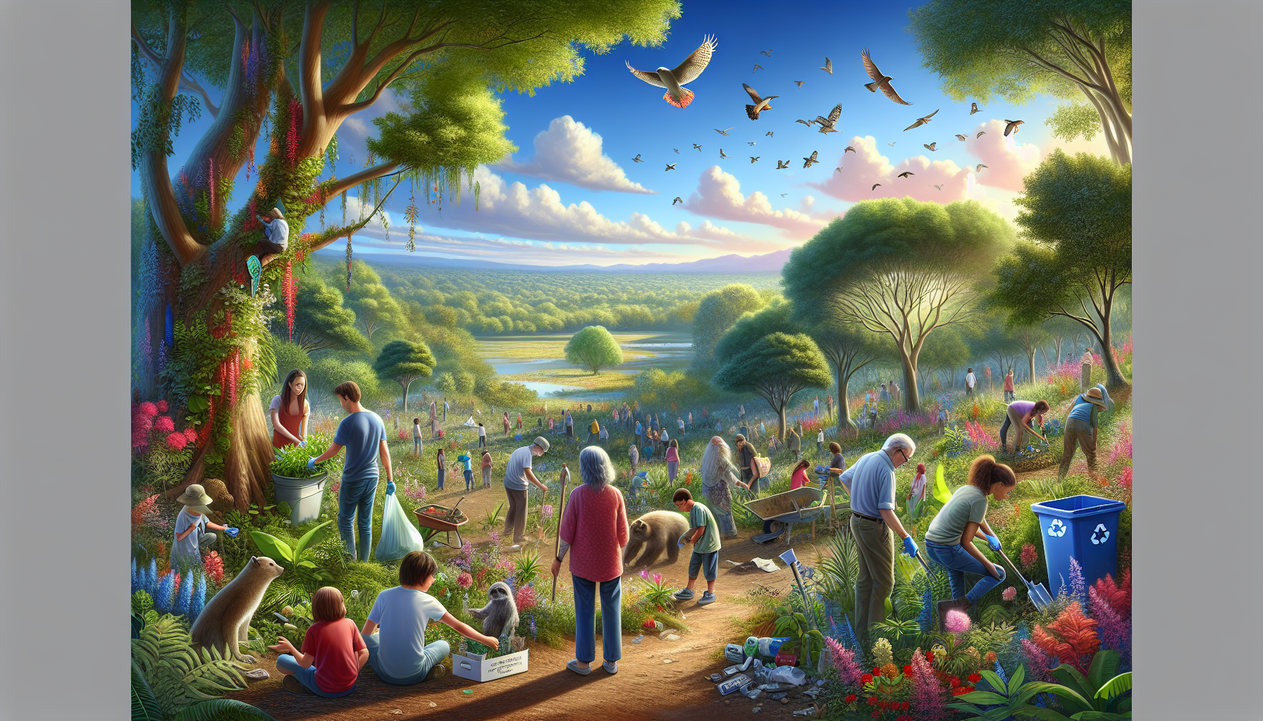 A conceptual illustration representing Safety and Conservation Tips. Visualize the main ideas: . Creative but clear representation of the concept. Style: photorealistic. high quality, detailed, professional, clean composition, good lighting, sharp focus, well-composed. high quality, professional, detailed, well-composed, no words