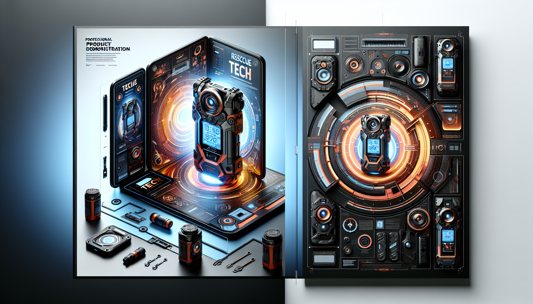 A professional product showcase or technology demonstration for Technology to the Rescue. Highlight . Clean, modern presentation with focus on functionality and design. Style: Visual Theme: Clean, modern aesthetic with high contrast and vibrant energy. Emphasize the intersect. high quality, detailed, professional, clean composition, good lighting, sharp focus, well-composed. high quality, professional, detailed, well-composed